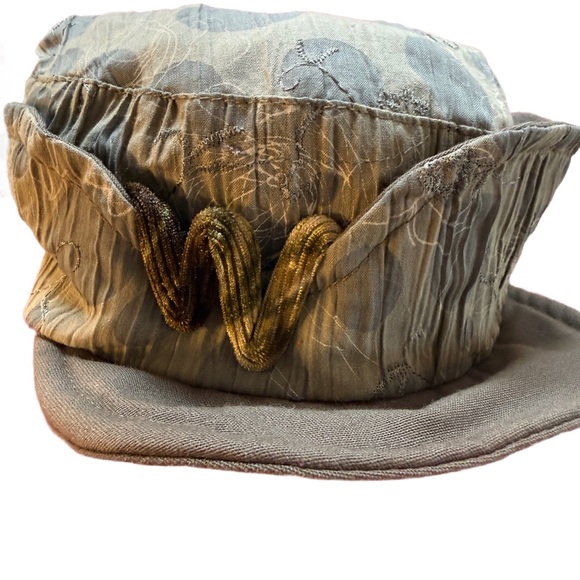 NWT Vintage Style Gray and Gold Hat handmade embroidered by Jasmine Designs - Picture 1 of 9